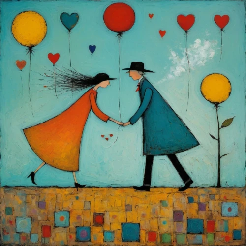 handing love,love in air,amantes,two people,courtship,loving couple sunrise,carol colman,wooing,all forms of love,young couple,love bird,amants,dancing couple,boho art,pareja,kindhearts,togetherness,loveman,couple in love,traffic light with heart,Art,Artistic Painting,Artistic Painting 49