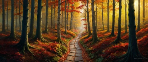forest path,autumn forest,forest road,pathway,wooden path,hiking path,tree lined path,autumn landscape,the mystical path,forest landscape,the path,tree top path,deciduous forest,path,autumn background,hollow way,chemin,fall landscape,world digital painting,appalachian trail