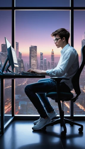blur office background,man with a computer,night administrator,modern office,cybertrader,computer business,in a working environment,office worker,computerologist,working space,schuitema,salaryman,neon human resources,officered,world digital painting,deskpro,telecommuting,computer graphic,computerization,computer workstation,Illustration,Paper based,Paper Based 17