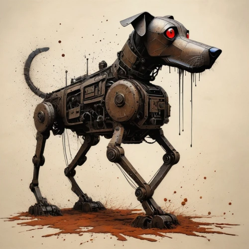 dog illustration,hound,gundogmus,dogfighter,dog drawing,cyberdog,dachshund,rogue dog,dogmeat,hounddog,doglike,street dog,terrier,chappie,pinscher,dog cartoon,foxhound,hunting dog,schnaufer,mutt,Conceptual Art,Sci-Fi,Sci-Fi 01