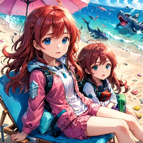 beach umbrella,summer beach umbrellas,umbrellas,umbrella beach,beach scenery,summer umbrella,beach background,kumiko,beach chairs,beach goers,redheads,akano,seaside,riko,summer background,hideyori,ponyo,printemps,by the sea,noshiro,Anime,Anime,Realistic