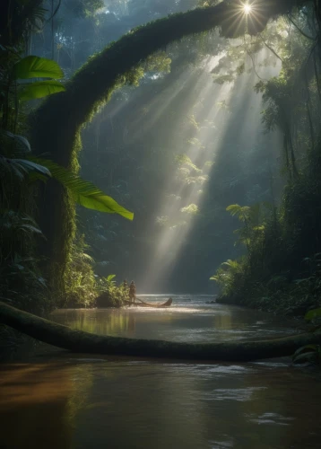 amazonia,tropical forest,amazonas,rainforests,rainforest,rain forest,amazonian,god rays,light rays,nectan,beam of light,guyane,borneo,teleamazonas,fairy forest,nature wallpaper,forest landscape,sunrays,fantasy picture,holy forest,Photography,General,Natural
