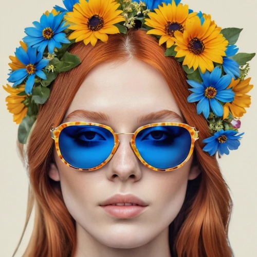 photochromic,girl in flowers,flowers png,retro flowers,hippie,summer crown,flower crown,colorful floral,spring crown,floral wreath,blue daisies,bright flowers,blue floral,color glasses,flowerhead,blooming wreath,flower frames,flower wreath,luxottica,sun glasses,Photography,General,Realistic