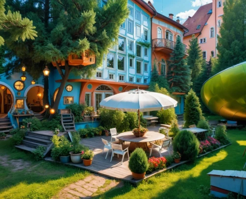 greenmarket,auberge,alpine village,aurora village,ecotopia,marketplace,terrasse,escher village,watercolor cafe,dreamhouse,holiday complex,home landscape,graecorum,climbing garden,garten,biergarten,townsquare,ecovillages,world digital painting,ecovillage,Photography,General,Realistic