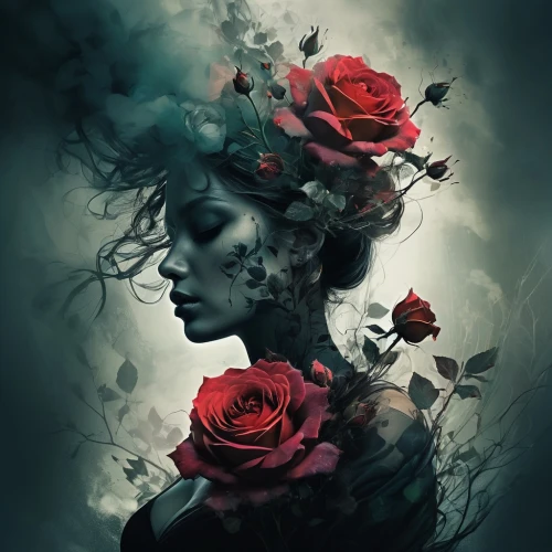 persephone,unseelie,red roses,scent of roses,the sleeping rose,way of the roses,noble roses,with roses,black rose,red rose,rosebushes,wild roses,landscape rose,spray roses,roses,dried rose,seelie,romantic rose,wilted,rozen,Conceptual Art,Sci-Fi,Sci-Fi 01