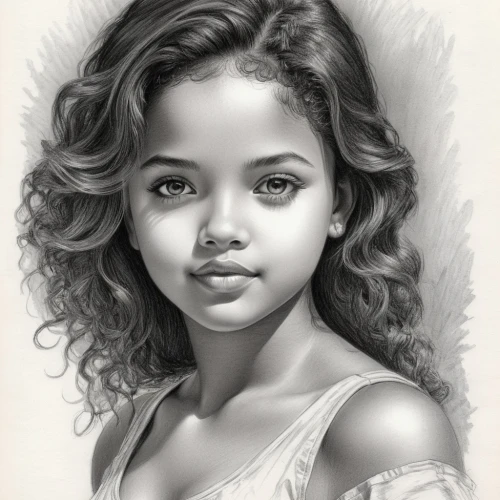 young girl,girl portrait,mignone,girl drawing,polynesian girl,pencil drawings,little girl,mystical portrait of a girl,anoushka,pencil drawing,dessin,romantic portrait,graphite,ethiopian girl,tesfaye,navys,ylonen,berhane,young lady,eritrean,Illustration,Black and White,Black and White 30
