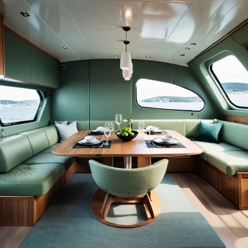 breakfast on board of the iron,pilothouse,on a yacht,staterooms,aboard,heesen,yacht,houseboat,chartering,spaceship interior,ufo interior,galley,sailing yacht,airstream,wheelhouse,yacht exterior,deckhouse,train compartment,yachting,multihulls,Photography,General,Realistic