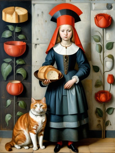 girl with bread-and-butter,netherlandish,girl with dog,girl in the kitchen,girl picking apples,petrina,fornasetti,girl with cereal bowl,woman holding pie,rousseau,perugino,pietersz,miniaturist,petrale,catesby,catroux,cranach,woman eating apple,pinturicchio,shepherdess,Art,Artistic Painting,Artistic Painting 45