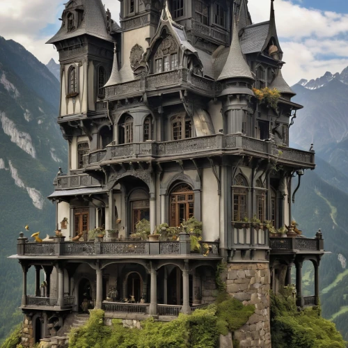 fairy tale castle,fairytale castle,dreamhouse,chateaux,house in the mountains,ghost castle,victorian house,witch's house,house in mountains,gold castle,haunted castle,house in the forest,chateau,castles,mcmansion,miniature house,gothic style,beautiful home,witch house,crispy house,Photography,General,Realistic
