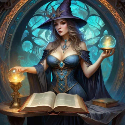 sorceress,sorceresses,spellbook,spellcasting,spellcasters,blue enchantress,magic grimoire,magickal,sorcerous,bewitching,sorcerers,magick,sorcerer,archmage,conjurer,sorceror,spellcaster,jarlaxle,bewitch,spells,Illustration,Realistic Fantasy,Realistic Fantasy 02