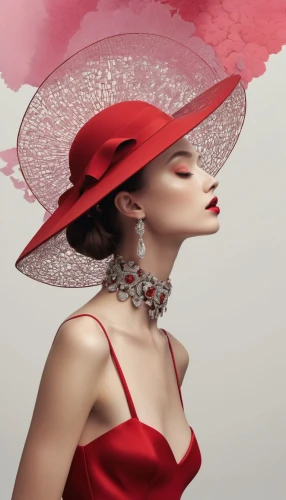 millinery,milliner,the hat of the woman,milliners,red hat,the hat-female,ladies hat,ascot,woman's hat,lady in red,cappelli,flamenca,beautiful bonnet,mouawad,baccarat,art deco woman,adornment,lamour,women's hat,rankin,Illustration,Paper based,Paper Based 19