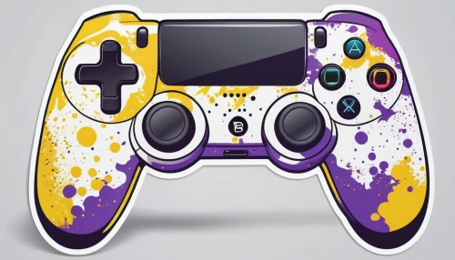 gamepad,gamepads,controller jay,controller,game controller,joypad,dualshock,video game controller,manette,android tv game controller,controllers,psp,games console,raid,defend,purple and gold,mobile video game vector background,gaming console,customisable,game device,Unique,Design,Sticker