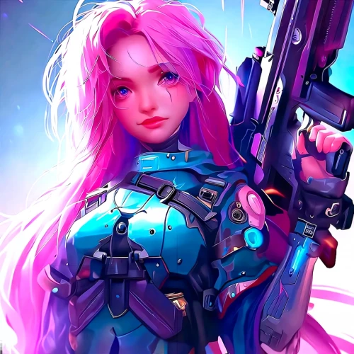 zarya,kallen,maeve,vi,pink vector,uzi,dva,jinx,zeta,pinzi,naimiy,meka,joule,nyx,pyon,operator,rogue,rifle,terra,girl with gun