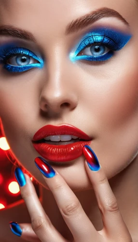 neon makeup,women's cosmetics,manicuring,cosmetics,rimmel,retouching,manicurist,revlon,beauty salon,cosmetics packaging,nail design,eyes makeup,red and blue,cosmetic packaging,manicurists,trucco,derivable,electric blue,injectables,beauty face skin,Photography,General,Realistic