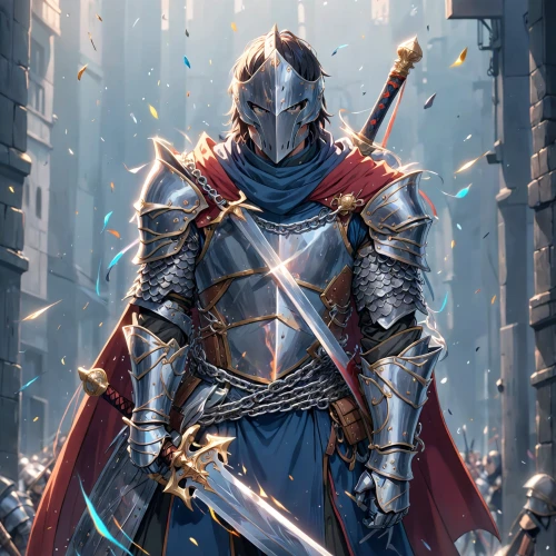 warden,knight armor,aegon,paladin,knight,elendil,templar,crusader,knightly,excalibur,aldranon,ser,auditore,knighten,arthurian,thranx,ornstein,thunderer,duergar,fantasy warrior,Anime,Anime,Realistic