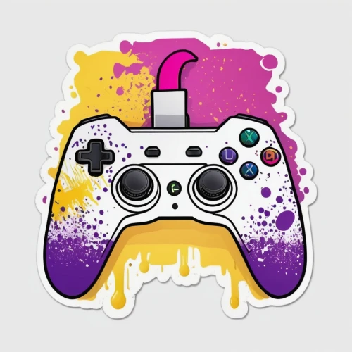 twitch icon,gamepad,controller,mobile video game vector background,controller jay,pink vector,gamepads,joypad,game controller,paint splatter,splatter,edit icon,splattered,manette,android tv game controller,vector design,splatters,splash paint,games console,splats,Unique,Design,Sticker