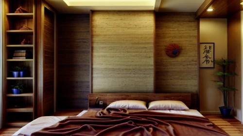 paneling,contemporary decor,japanese-style room,interior modern design,wallcoverings,luxury bathroom,sleeping room,chambre,interior decoration,bamboo curtain,modern room,bedrooms,wooden wall,rovere,interior design,modern decor,headboards,travertine,walk-in closet,laminated wood