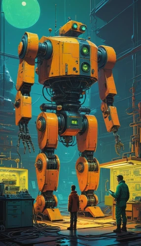 industrial robot,mech,submersibles,yellow machinery,hawken,robotics,robotlike,sci fiction illustration,mechs,mecha,robnik,machines,cyberpunk,neuromancer,automatons,submersible,robots,robotic,mechwarrior,mechanize,Conceptual Art,Sci-Fi,Sci-Fi 08