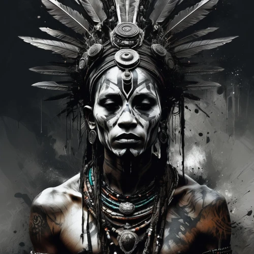 kayapo,amerindian,aborigine,shaman,apocalypto,shamanic,witchdoctor,shamans,siberut,indian headdress,shamanism,tribesman,headdress,kalasha,native american,american indian,dayaks,the american indian,wodaabe,indios,Illustration,Realistic Fantasy,Realistic Fantasy 05
