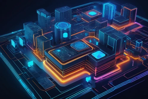 cybertown,maze,voxel,cybercity,microdistrict,labyrinths,cyberview,micropolis,tron,mazes,cinema 4d,cyberia,3d render,voxels,lumo,cubes,cyberport,fractal lights,labyrinthian,isometric,Art,Artistic Painting,Artistic Painting 38