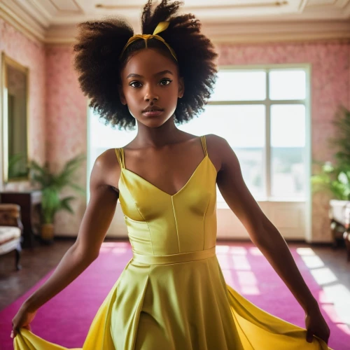 afro american girls,tiana,thandie,afrocentrism,beautiful african american women,afroasiatic,fro,afrocentric,oshun,dirie,afroamerican,liberian,yellow jumpsuit,yellow,demarchelier,afro american,african american woman,yellow and black,yellow petal,yellow color,Photography,General,Realistic