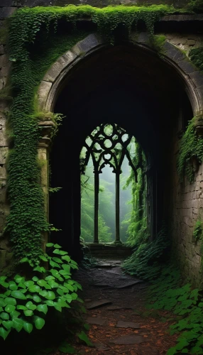 hall of the fallen,abandoned place,abandoned places,doorways,ruins,tunnel of plants,archway,forest chapel,archways,gateway,labyrinthian,lost place,portal,ruin,dandelion hall,verdant,mausoleum ruins,entrada,castle ruins,doorway,Art,Classical Oil Painting,Classical Oil Painting 30