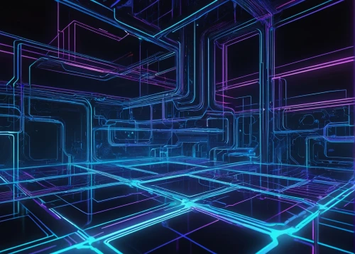 fractal environment,mazes,fractal lights,labyrinths,maze,wireframe,tron,wavevector,shader,voxel,cyberscene,matrix,conduits,cyberia,cyberspace,voxels,cubes,light space,3d background,cyberview,Illustration,Retro,Retro 14