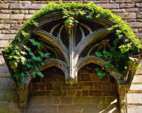 church window,pointed arch,old window,ivy frame,green wreath,portal,garden door,ornamentation,round window,door wreath,window,church door,stonework,window front,front window,tympanum,floral ornament,architectural detail,buttress,dentils,Art,Classical Oil Painting,Classical Oil Painting 36