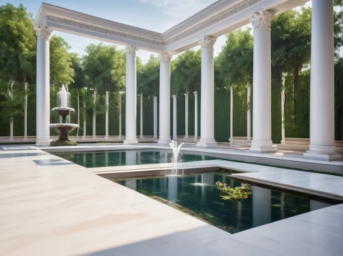 amanresorts,reflecting pool,orangerie,landscape designers sydney,marble palace,pool house,luxury property,landscape design sydney,zappeion,pillars,mansion,mansions,highgrove,colonnades,outdoor pool,neoclassical,orangery,colonnade,jardiniere,luxury bathroom,Art,Classical Oil Painting,Classical Oil Painting 27