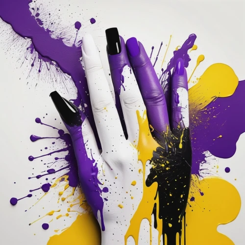 hand digital painting,artistic hand,hand with brush,splash paint,inkjets,wetpaint,graffiti splatter,finger art,thick paint strokes,pop art colors,purple and gold,hand drawing,paint splatter,paint strokes,hand painting,no purple,hand prints,gold and purple,paint,crayon background,Conceptual Art,Graffiti Art,Graffiti Art 02