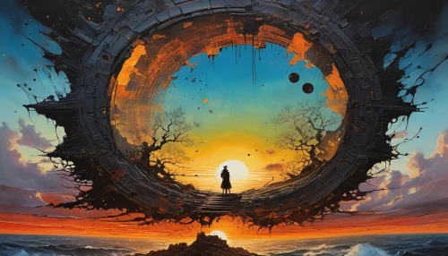 portal,arrival,portals,toroid,mirror of souls,heaven gate,time spiral,circle,bolthole,wormhole,prospal,world digital painting,risen,silmarillion,life is a circle,arkenstone,a circle,envision,ascendence,samuil,Conceptual Art,Sci-Fi,Sci-Fi 01
