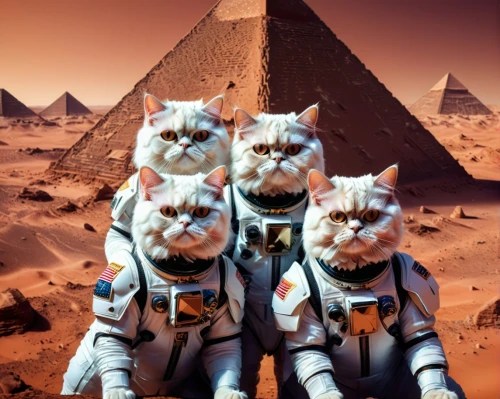 sphinxes,powerslave,pyramids,vintage cats,egyptologists,pharaohs,the great pyramid of giza,giza,pyramide,mission to mars,mysterians,tomcats,bubastis,sutekh,mypyramid,cataphracts,abyssinians,red tabby,kats,mogwai,Conceptual Art,Sci-Fi,Sci-Fi 03