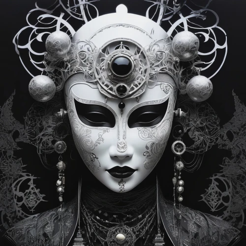 venetian mask,masquerade,priestess,maschera,hecate,amidala,biomechanical,masque,priestesses,tantrik,estess,vodun,masks,arachne,hekate,mirrormask,adornment,viveros,shamanic,mask,Conceptual Art,Sci-Fi,Sci-Fi 01