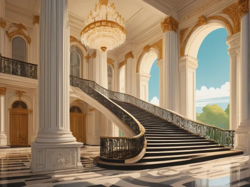 marble palace,staircase,palladianism,cochere,neoclassical,staircases,outside staircase,3d rendering,palatial,stairway,mansion,entrance hall,luxury property,stairs,mikhailovsky,archly,neoclassicism,palaces,winding staircase,winners stairs,Illustration,Vector,Vector 08