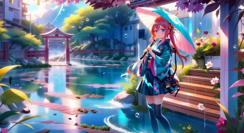 tanabata,hatsune,jibril,landscape background,vocaloid,shirayuki,fairy world,mermaid background,fairyland,summer background,oneko,aria,background colorful,ikaros,fairie,art background,nadeshiko,fantasy picture,komachi,spring background