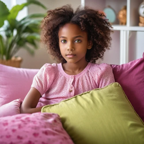 relaxed young girl,ethiopian girl,young girl,bedwetting,girl in bed,sofa,pillowcases,girl sitting,afro american girls,little girl in pink dress,girl with cereal bowl,children's background,childrenswear,pillowtex,kids' things,childrearing,girl in a long,apraxia,soft furniture,pillowcase,Photography,General,Realistic