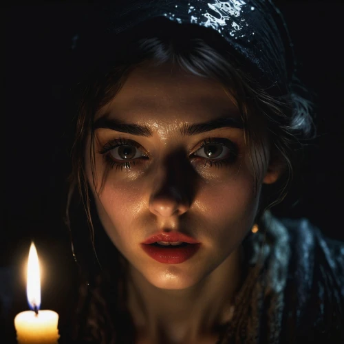 dark portrait,candlelight,mystical portrait of a girl,candlelit,fortuneteller,ciri,chiaroscuro,candelight,candlelights,magdalene,oscuro,illuminate,fortune teller,black candle,candle light,romantic portrait,the witch,luminita,burning candle,ujala,Photography,Black and white photography,Black and White Photography 15