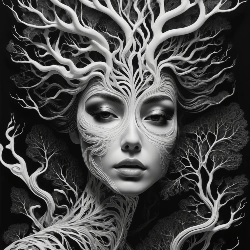 dryad,rooted,dryads,unseelie,branching,dendritic,ents,seelie,branched,mother nature,fractals art,tree of life,the branches of the tree,tendrils,arbre,gnarled,the enchantress,druidic,tree and roots,the branches,Conceptual Art,Sci-Fi,Sci-Fi 01