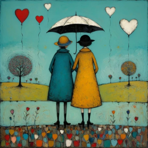 umbrellas,carol colman,walking in the rain,two people,mousseau,carol m highsmith,love in air,elderly couple,painted hearts,amantes,brolly,parasols,handing love,samen,two hearts,young couple,as a couple,ueberroth,pluie,dran,Art,Artistic Painting,Artistic Painting 49