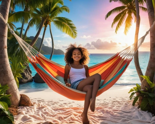 hammock,seychellois,hammocks,bequia,guadeloupe,anguilla,guadeloupean,guadelupe,grenadines,oracabessa,travel insurance,praslin,bahamian,belizaire,caribbean,bvi,rarotonga,usvi,beach background,relaxed young girl,Photography,General,Realistic