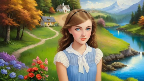 children's background,dorthy,landscape background,dorothy,avonlea,fairy tale character,girl with tree,nature background,fantasy picture,storybook character,world digital painting,girl in the garden,liesel,kirtle,forest background,girl in a long,background view nature,photo painting,fairyland,springtime background