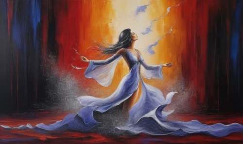 oil painting on canvas,dubbeldam,dancing flames,flamenco,inamorata,pasodoble,eurythmy,flamenca,dance with canvases,oil painting,kathak,sylphs,fire dance,obatala,fantasia,contradanza,mezzosoprano,habanera,the snow queen,oil on canvas,Illustration,Abstract Fantasy,Abstract Fantasy 14