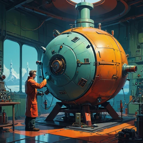 steamboy,sci fiction illustration,manufactory,transistor,machinist,clockmaker,seamico,watchmaker,cosmodrome,engine room,heavy water factory,diving bell,refinery,bioshock,precipitator,industrialist,chemical laboratory,submersibles,airlock,game illustration,Conceptual Art,Sci-Fi,Sci-Fi 01
