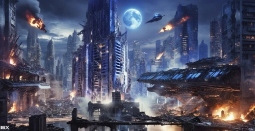 destroyed city,coruscant,metropolis,cybercity,dystopian,megalopolis,coruscating,areopolis,minbari,ordos,dystopia,cybertron,kornak,dystopias,ironopolis,jablonsky,apocalypse,barrayaran,megacorporation,cyberia,Photography,General,Realistic