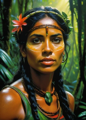 polynesian girl,amazonian,huaorani,amerindian,yanomami,marquesas,marquesan,polynesian,amazonas,tainos,polynesians,amazonica,wahine,malima,inara,amazonian oils,amazona,tuvaluans,ixchel,tahitian,Illustration,Realistic Fantasy,Realistic Fantasy 32