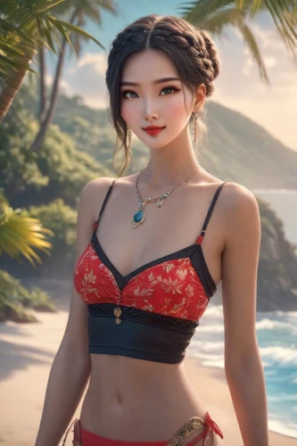 chunli,beach background,bdo,xiaoyu,moana,kitana,diaochan,isabela,tropico,yuna,xianwen,hula,inara,qianwen,maya,yangmei,oriental princess,yamatai,longmei,zhiwen,Photography,Commercial