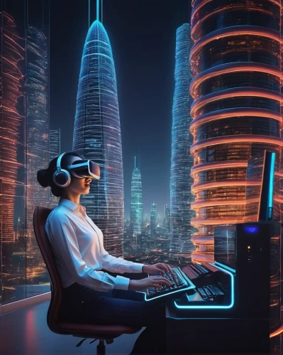 cyberpunk,cybersurfing,vr,girl at the computer,cybersurfers,sbvr,cybertrader,cyberia,futuristic,cybercity,man with a computer,cyberport,vr headset,cybertown,lan,virtual world,futurism,cyberpatrol,oculus,virtual reality headset,Art,Artistic Painting,Artistic Painting 38