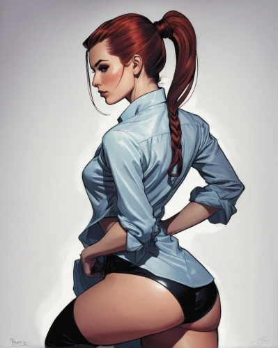 jodhpurs,triss,cammy,gluteal,squat position,brigette,madelyne,palmiotti,brigitte,croft,romanoff,harley,asami,pin-up girl,butts,pam,pin up girl,watercolor pin up,spank,spanked,Illustration,Black and White,Black and White 12