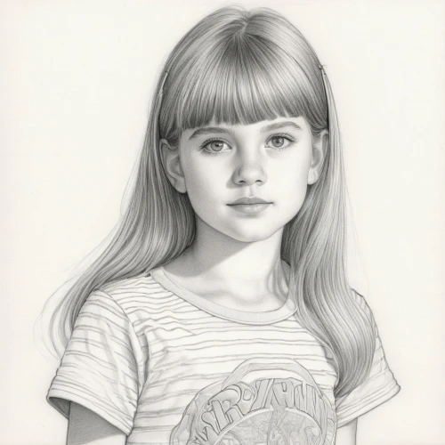girl in t-shirt,girl portrait,girl drawing,pencil drawing,pencil drawings,portrait of a girl,young girl,graphite,girl with cereal bowl,kids illustration,mystical portrait of a girl,charcoal pencil,deschanel,little girl,portrait of christi,photorealist,vintage drawing,charcoal drawing,girl in a long,pencil and paper,Illustration,Black and White,Black and White 06