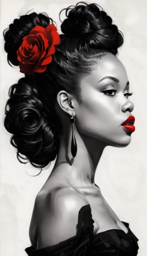 red rose,red roses,rose flower illustration,flamenca,chrisette,black woman,red carnations,black rose,dessin,african american woman,african woman,black queen,rose flower drawing,thandie,ledisi,africaine,beautiful african american women,rosemond,lachanze,afroasiatic,Conceptual Art,Daily,Daily 08